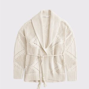 Abercrombie & Fitch Cream Cardigan Sweater